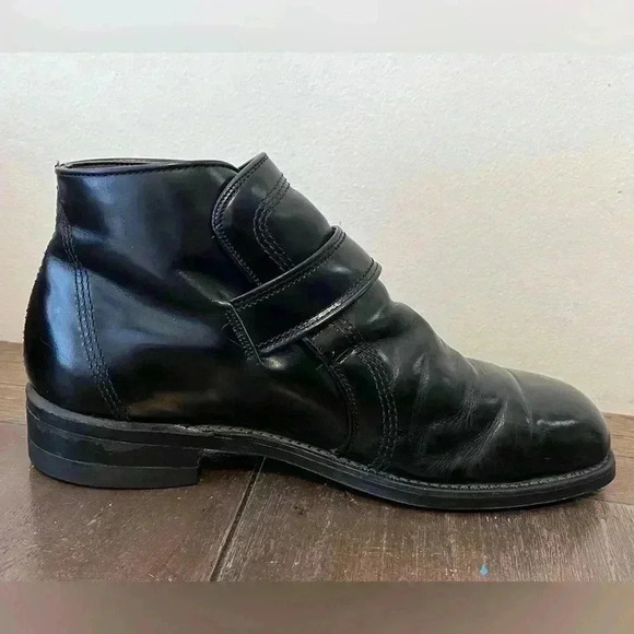 Vintage 1972 Black Leather Ankle Boots Mens size 7 EEE Goodyear Soles main image 8